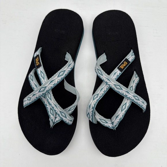 Teva Women's Shoes SZ 5 Olowahu Slip Cross Straps Sari Ribbon Sandals Flip Flops - Picture 11 of 16